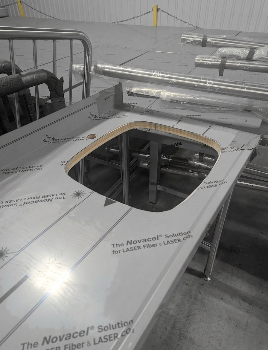 Aluminum laser-cut work surface