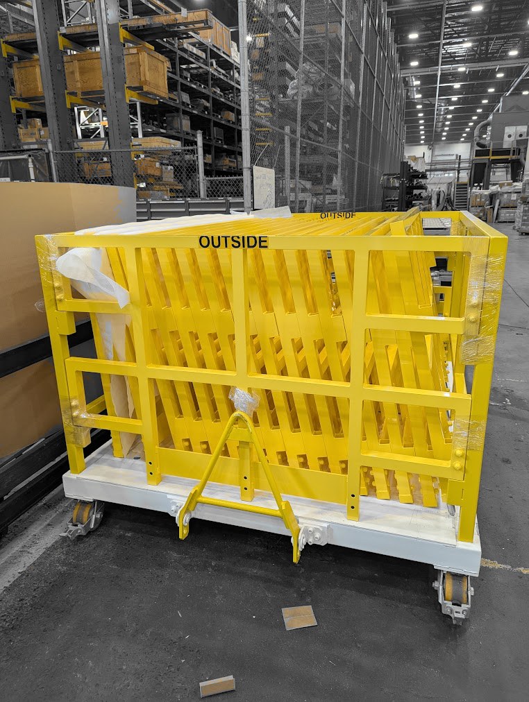 Heavy-duty rolling part transport rack